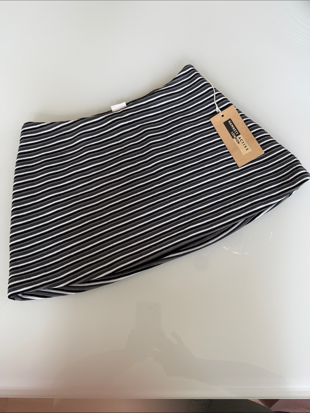 Hammett Active Striped Retro Mini Skirt in Black and Grey - size EU 42